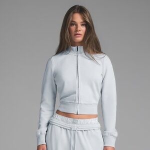 SKIMS Boyfriend Fleece Track Jacket – Zen Blue – Size M – New With Tags